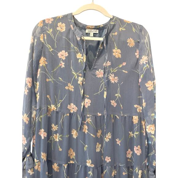 Patrons of Peace Maxi Dress Floral Smocked Ruffled Sundress Size Medium Cottage - Picture 10 of 10